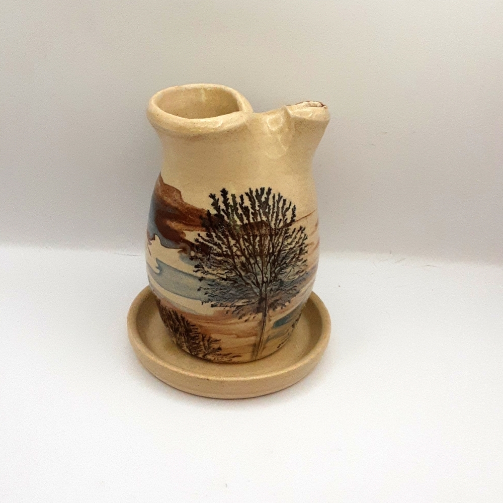 Vintage Sevierville Pottery Tree Art Genie Lamp